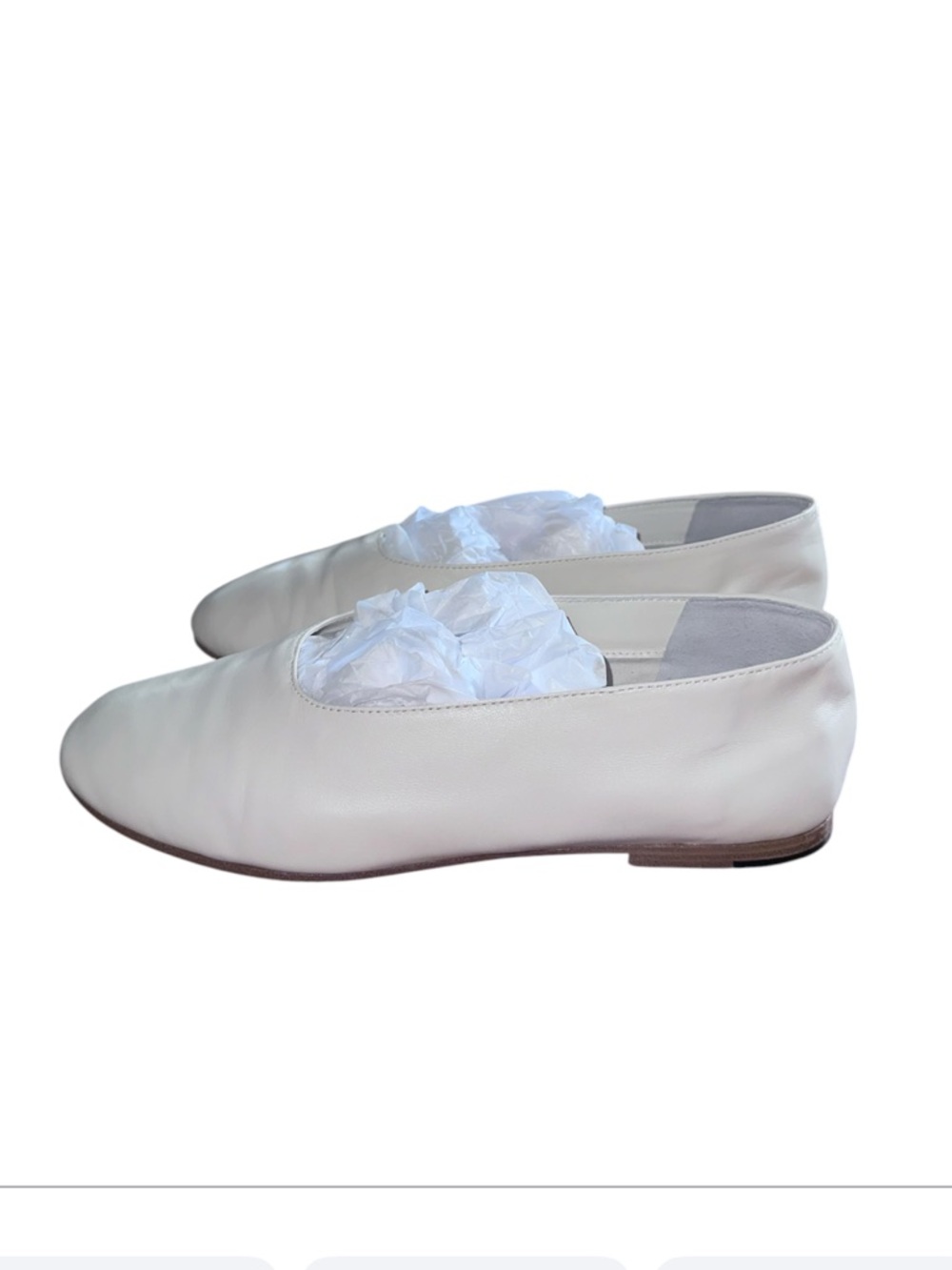 Vince Maxwell Glove Leather Ballet Flat Cream Shoe